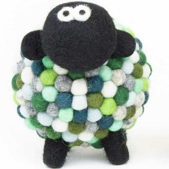Collectible Felt Sheep- Shades of Green (Large)