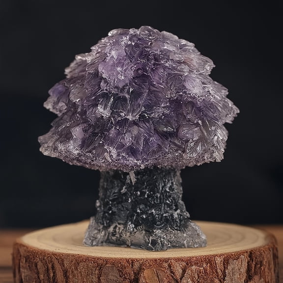 Collectible Figurines ,1pc Handcrafted Amethyst Crystal Tree Bonsai Money Tree Suitable for Feng Shui Wealth Luck Decor, Desktop Decoration for Home Office, Christmas Gift, Collectible