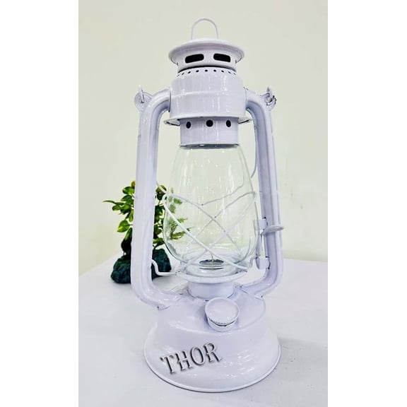 Collectible Handicrafts Vintage Nautical Full Size Solid White 12-inch Candle Lantern Lamp Vintage Ship Hanging Candle Lantern