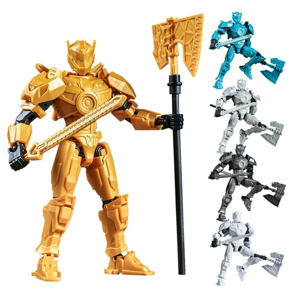 Collectible Posable Action Figure Deluxe Set with Multiple Weapons & Hands for Adults, Articulated Character Model Gift Idea (1x Doll Set, 1 Pair of Hands, 2 Weapons)