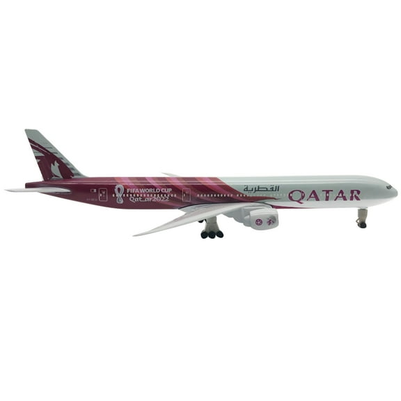 Collectible Qatar World Cup B777 Airplane Model Retro and Elegant Gift for Aviation Enthusiasts, 20CM Length
