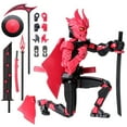 thumbnail image 1 of Collectible Red Articulated 3D Printed Ghost Samurai Warrior Action Figure Assembly Model Kit, 1 of 7