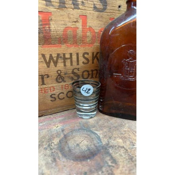 Collectible Shot Glass - Silver Striped Design