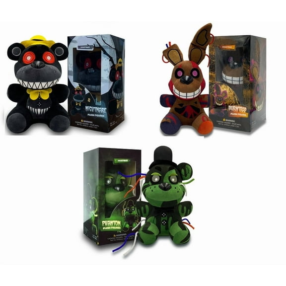 Collectible Stuffed Combo 3 Character Nightmare Plush + Phantom Chica Plush + Phantom Freddy Plush Birthday Gift For Kids, For All Ages, 7 plush