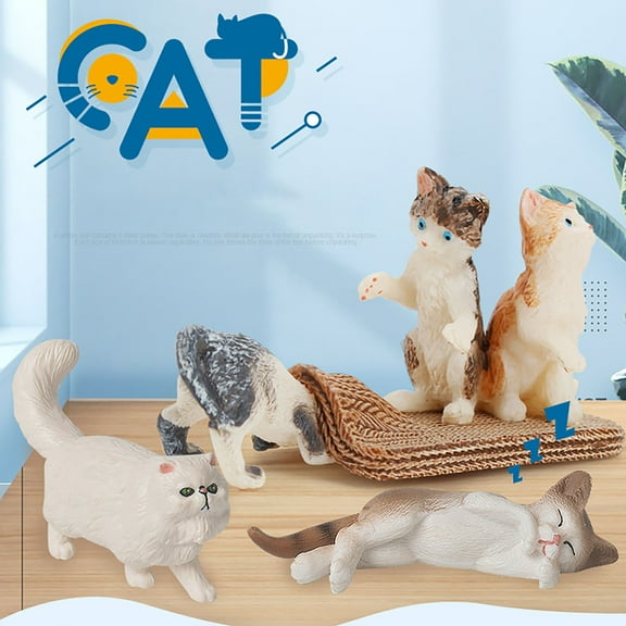 Collectible Toys under $5! Xqxayjr Collectible Cat Toys, 12 Random Cute PVC Animal Figurines, Kawaii Miniature Art Toys for Kids Adults, Surprise Mystery Box for Birthday Christmas Gift