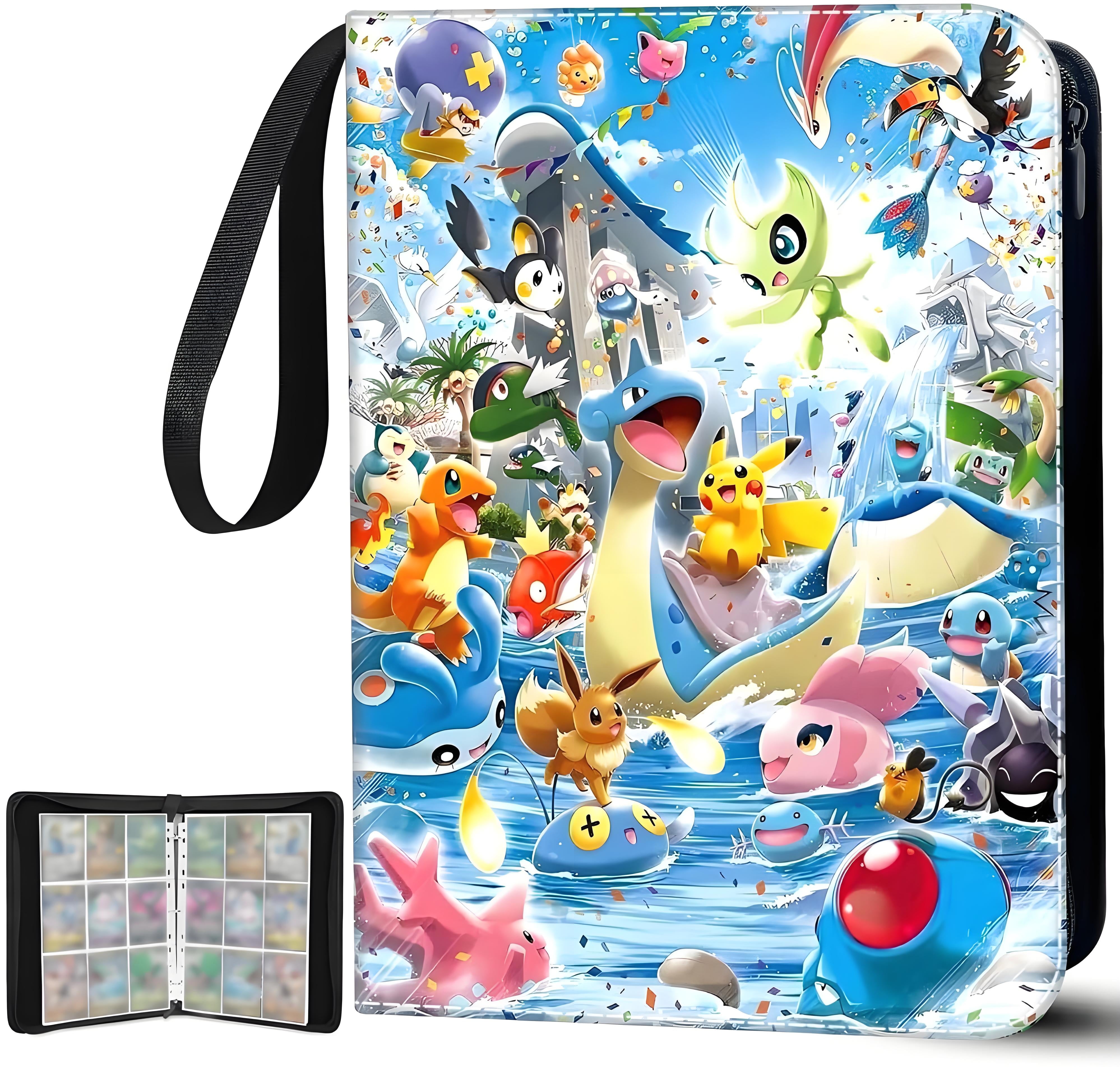 Collectible Trading Card Albums,4 Pocket Card Binder, 400 Double Sided Pocket PU Premium Zip Trading Collection Binderwith 50 Removable Sleeves, Card Folder forTCG, Sports Cards
