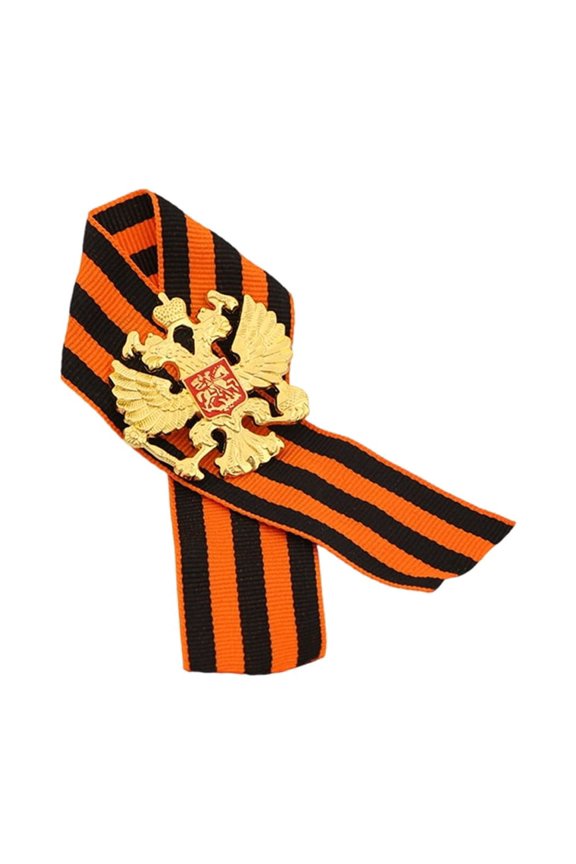 Collectible Two Headed Charm Brooch Themed Ribbon for Cultural Lover