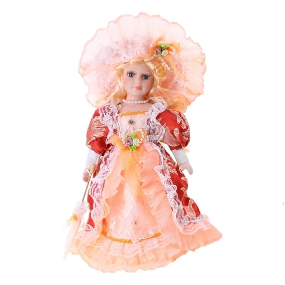 Collectible Victorian Doll Porcelain Doll Elegant Ceramic Female Doll Delicate Realistic Doll Desk Display Centerpieces