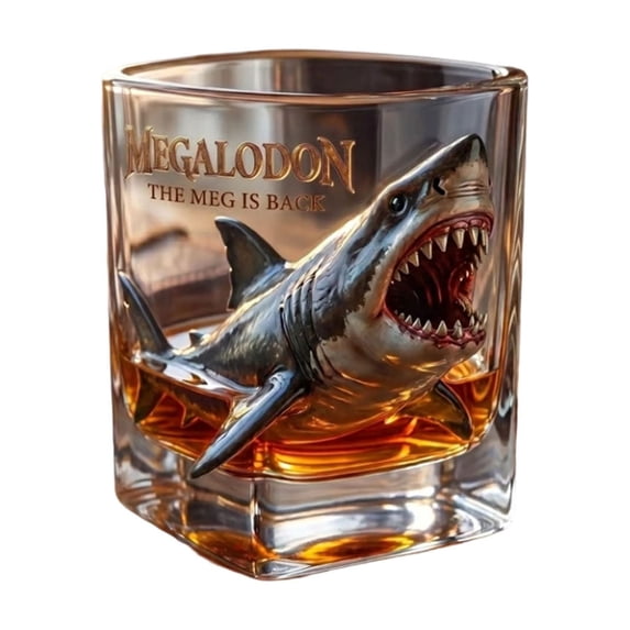 Collectible Whiskey Glass Embossed Tumbler with 3D Internal Graphic – Ideal for Spirits Enthusiasts, Home Bars, and Gift-Giving
