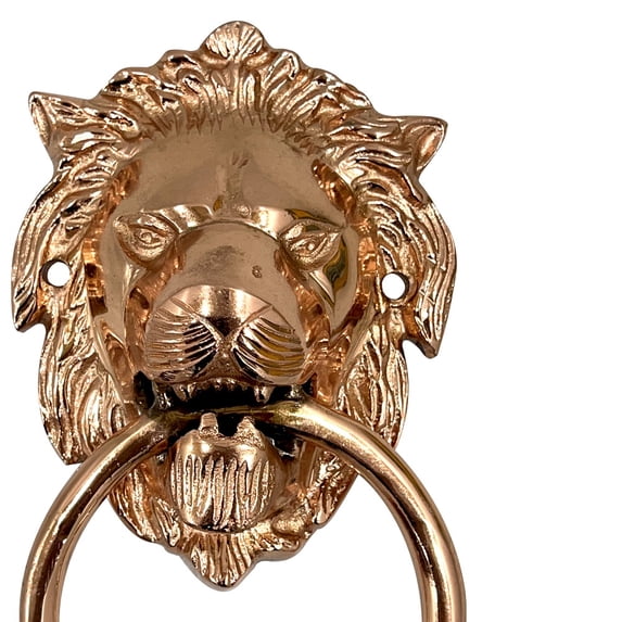 CollectiblesBuy Door Knocker for Front gate Bronze Lion Face Big Handmade Brass Vintage King Royal Palace gate Puller Handles