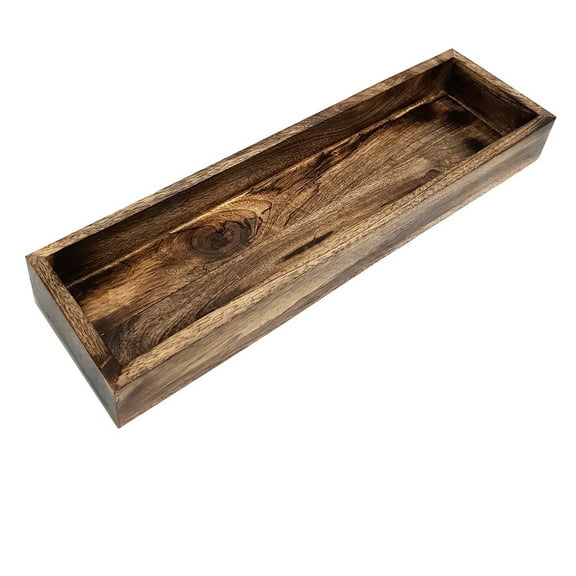 CollectiblesBuy Vintage Rustic Long Rectangle Serving Tray Home Kitchen Dcor Wooden Serve Ware Accessories for Cold Beverages, Ice Creams, Out Drinks Multipurpose Use