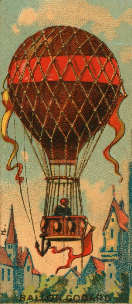 Collecting card c1860-1900 Ballon Godard Canvas Art - Unknown (18 x 24)