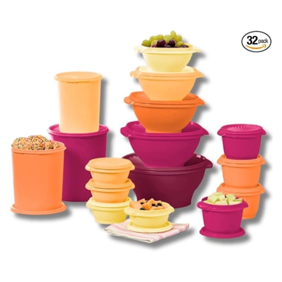 Collection 16 Container Set with Lids. Food Storage Containers, Set of 32