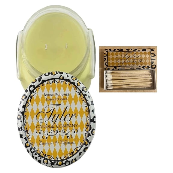 Collection 22oz Two Wick Tyler Candle - Pineapple Scent,Neutral,22 Oz (1 Pack w Matches)