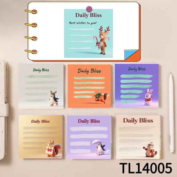 A Collection of Animal - Themed Sticky Notes (3.54×3.54 Inches) 100-Pack with105 Emoticon Stickers,Ideal for Quickly Jotting Down Reminders,marking Key Points and Leaving Temporary Messages