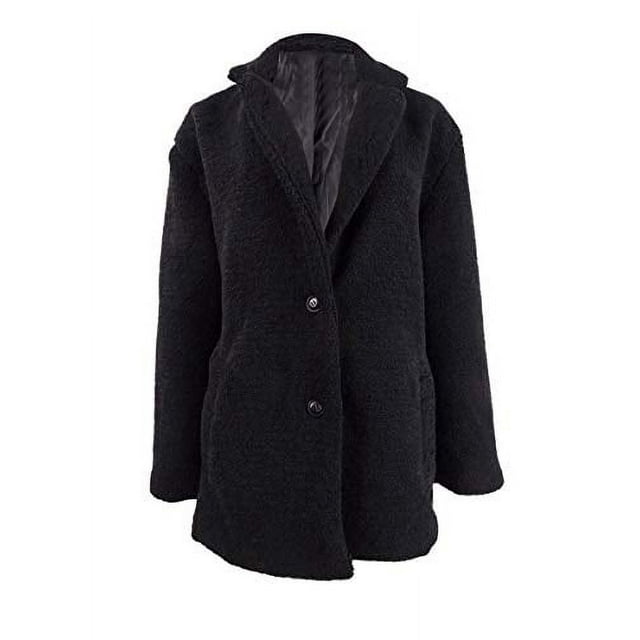 Collection B Juniors' Faux-Fur Coat (Black, S)