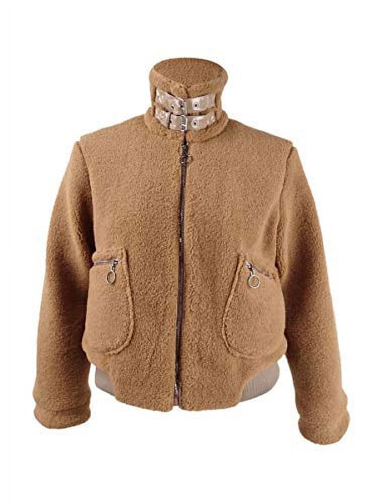 Collection B Juniors' Faux-Fur Teddy Bomber Jacket (Camel, L) - image 1 of 2