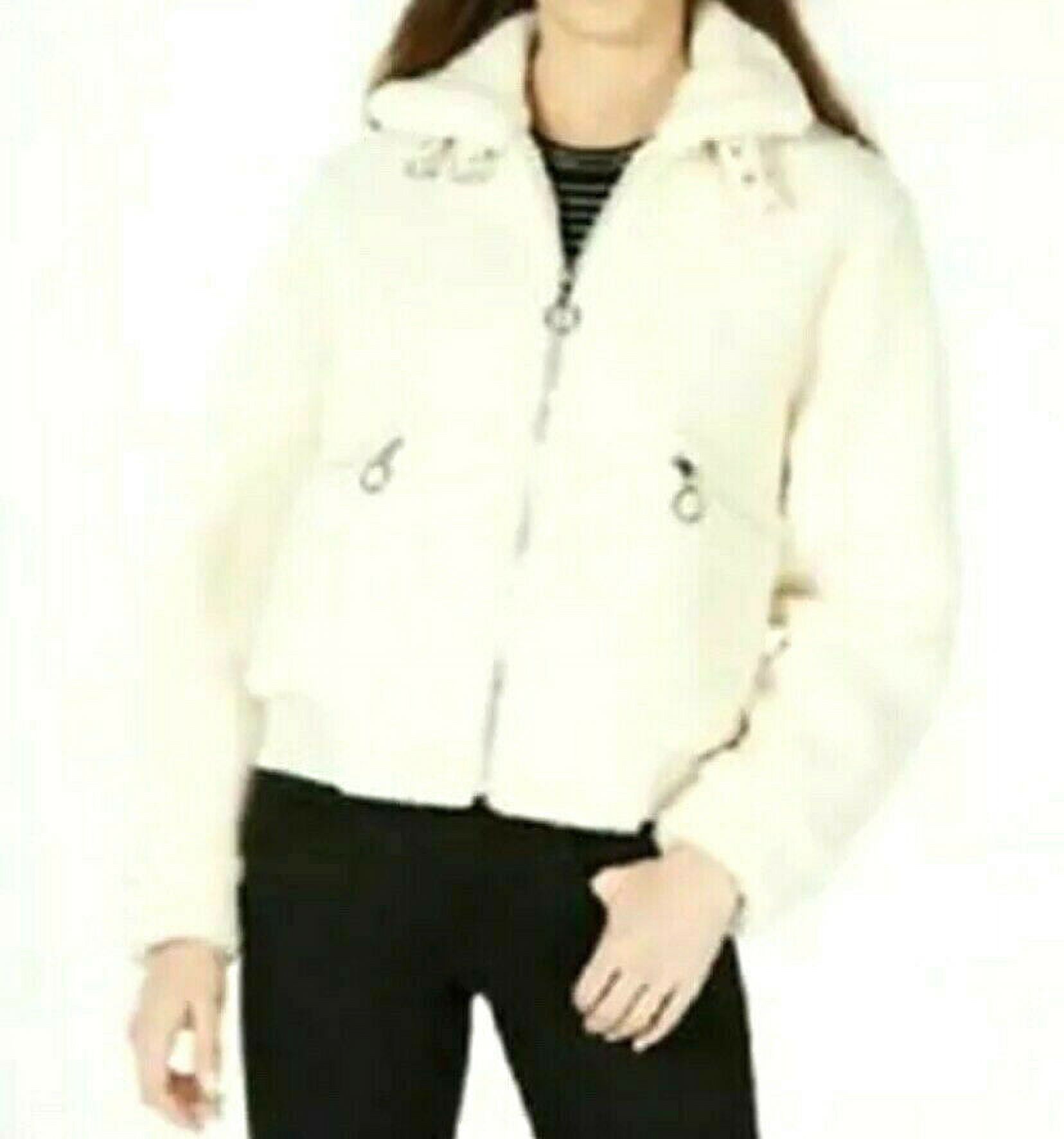 Collection B Juniors Faux-Fur Teddy Bomber Jacket Ivory L - image 1 of 3