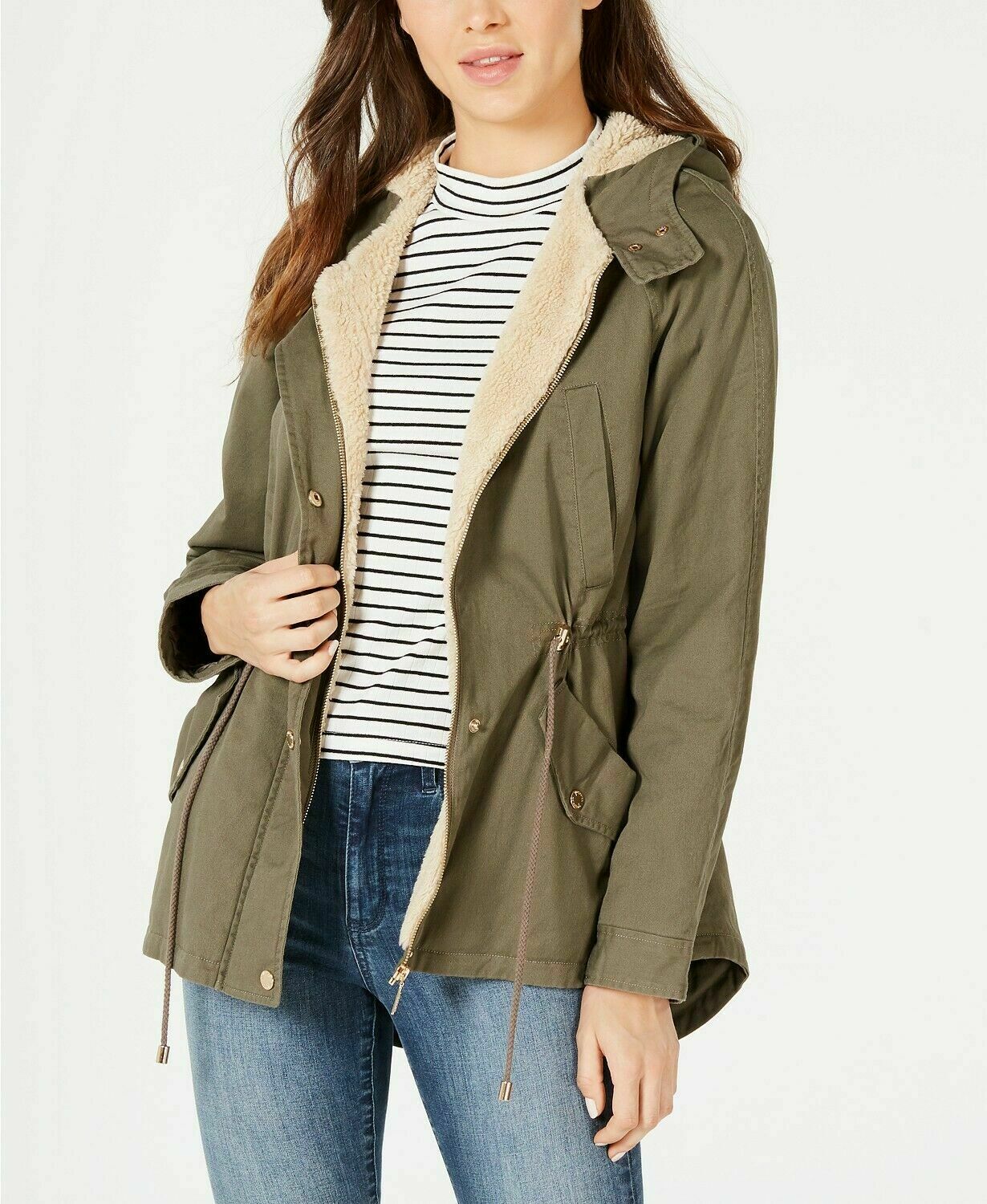 Collection B, Juniors' Hooded Anorak Jacket , ROSEMARY, XS - image 1 of 3