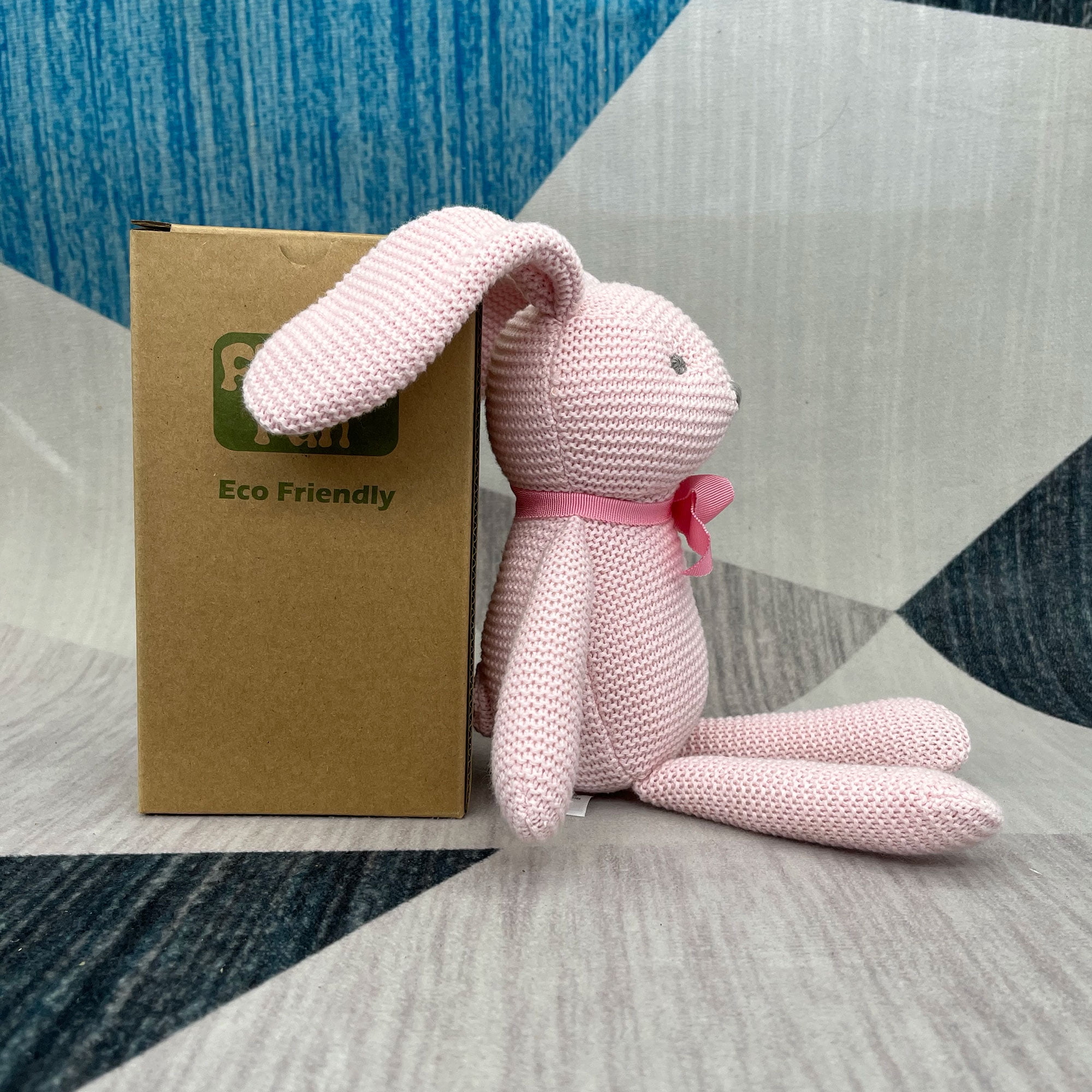 Organic Eco-Friendly Easter Baby Bunny Plush Toy, OEKO-TEX Certified 7" Stuffed Animal, Newborn Gift for 0-36 Months | Safe Baby Shower & Easter Gift