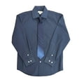 thumbnail image 1 of Collection Boys White & Gray Button-Down Dress Shirt & Clip-On Tie, 1 of 2
