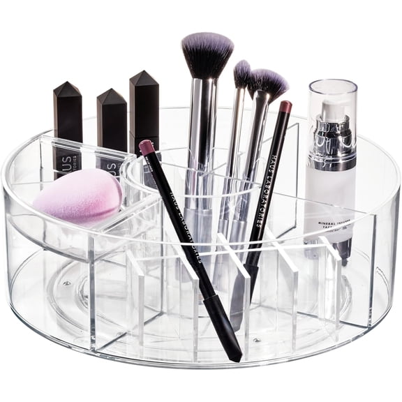 Collection Clear Spinning Cosmetic Organizer, 7.7" Lazy Susan Makeup Turntable