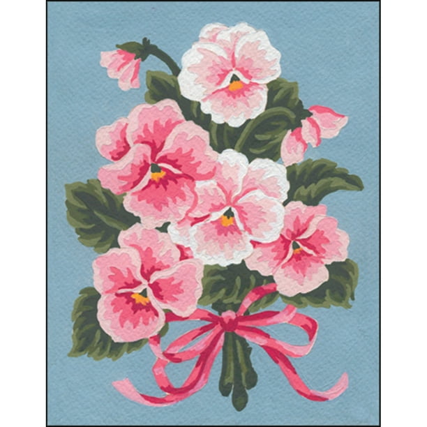 Collection D'Art Stamped Needlepoint Kit 20X25cmPink Floral Bouquet