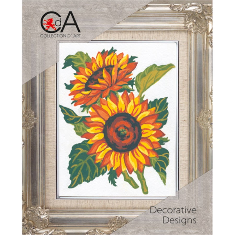 Collection D'Art Stamped Needlepoint Kit, 20cm x 25cm, Sunflowers