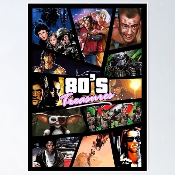 Collection Eighties Movies The Best Nostalgic Cinema Graphic Wall Decor, Unframed Poster