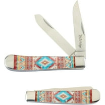 Collection Every Day Carry 3 Blade Smooth Non-Slippery Handle Trapper Folding Pocket Knife (Orange)