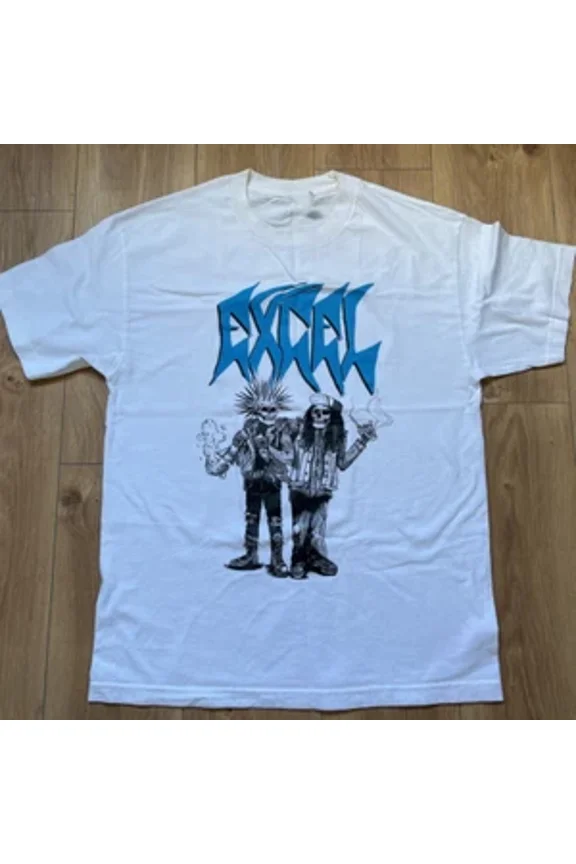 Collection Excel Band Short Sleeve Cotton White All Size T-Shirt