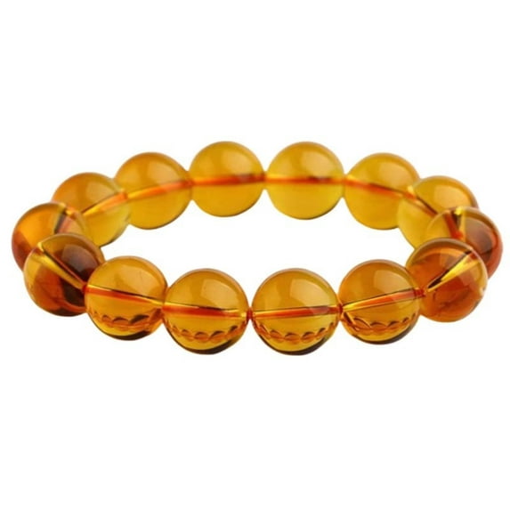 Collection Grade Citrine Energy Beads Bracelet,Natural Healing Crystal Bracelet for Women and Mens,Stretch Crystal Gemstone Bracelets Reiki Gifts,11mm