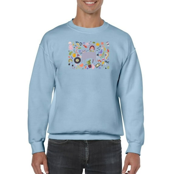 Collection Of Cool Cats Sweatshirt Men -June Erica Vess Designs, Male Large