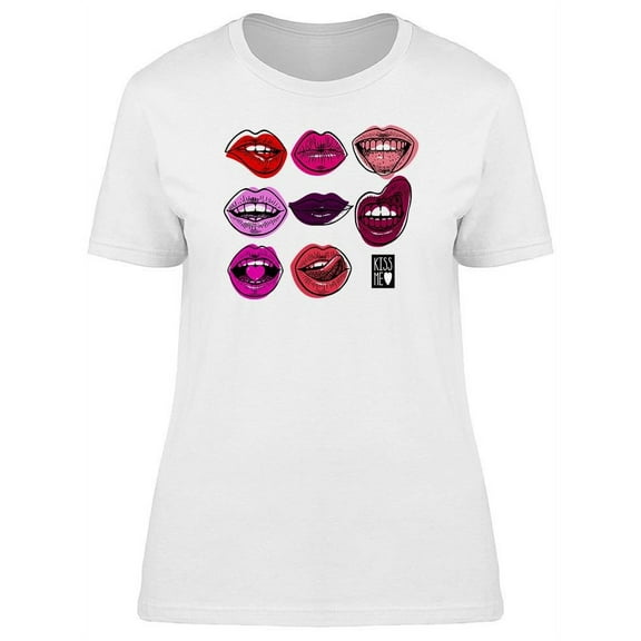 Collection Of Female Lips  T-Shirt Women -Image by Shutterstock, Female x-Large