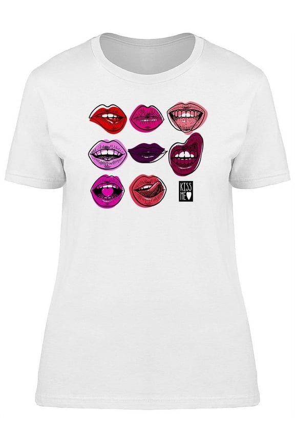Collection Of Female Lips  T-Shirt Women -Image by Shutterstock, Female x-Large