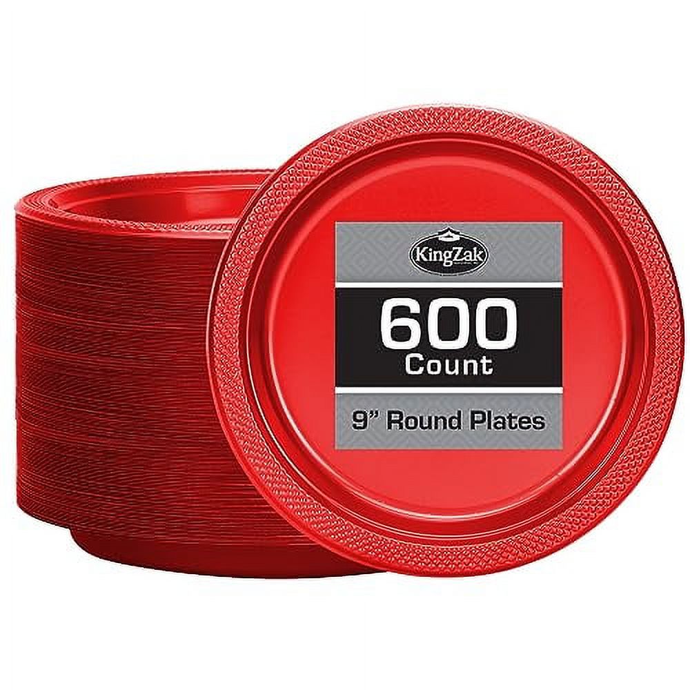 Collection Red Plastic Plates 9 Inch 600 count Plastic Round Party