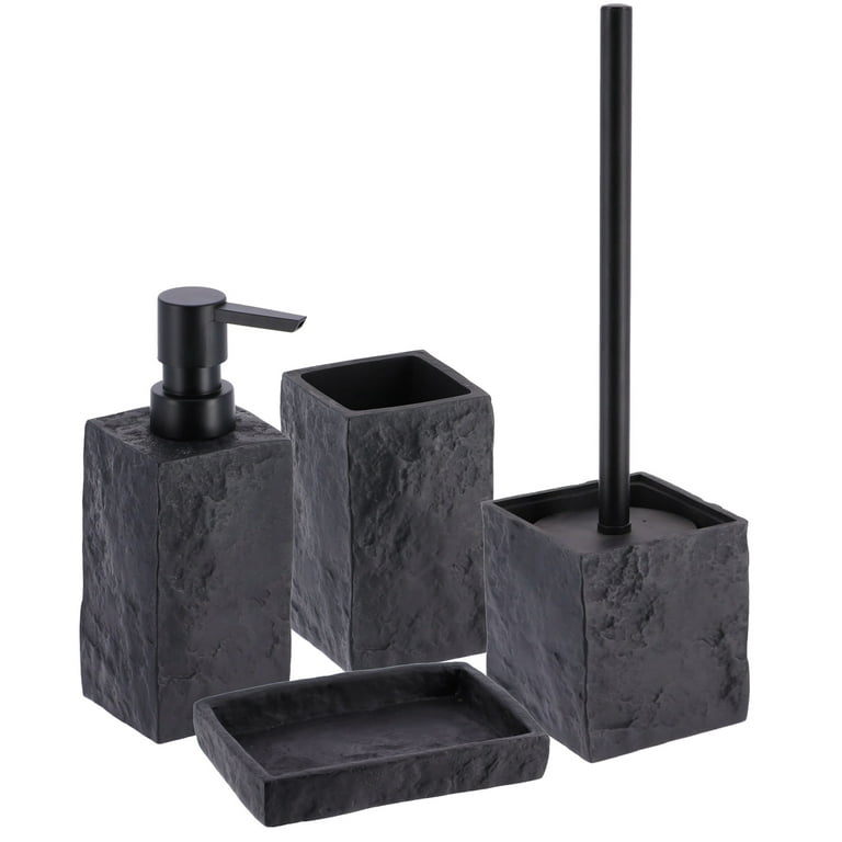 WS Bath Collections Baketo 3 Piece Bathroom Accessories Set in Matte Black