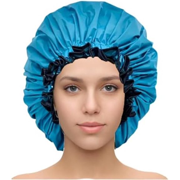 Collection Super  Shower Cap for Braids Double-Layer Satin   Bonnet Sleep Cap