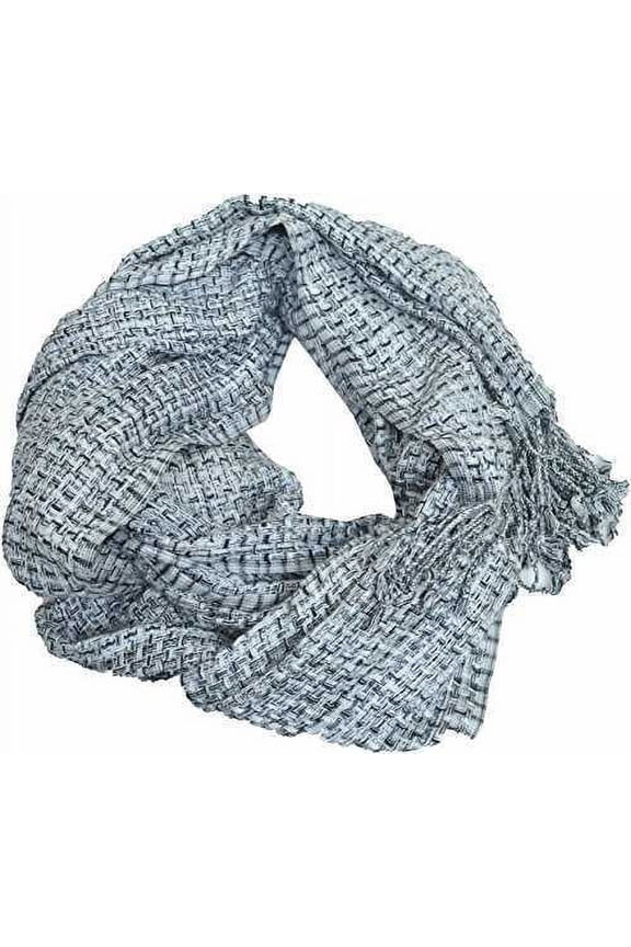 Women’s Multi Woven Box Weave Wrap Scarves, Blue