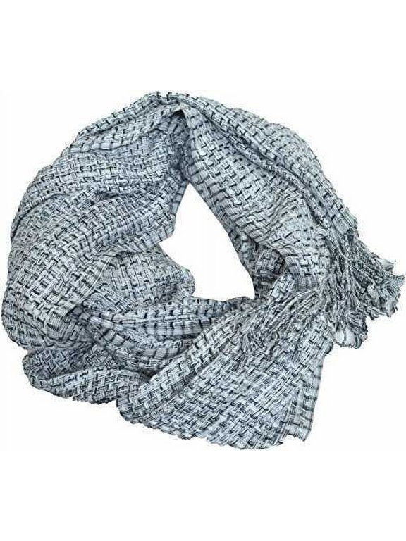 Womens Multi Woven Box Weave Wrap Scarves, Blue