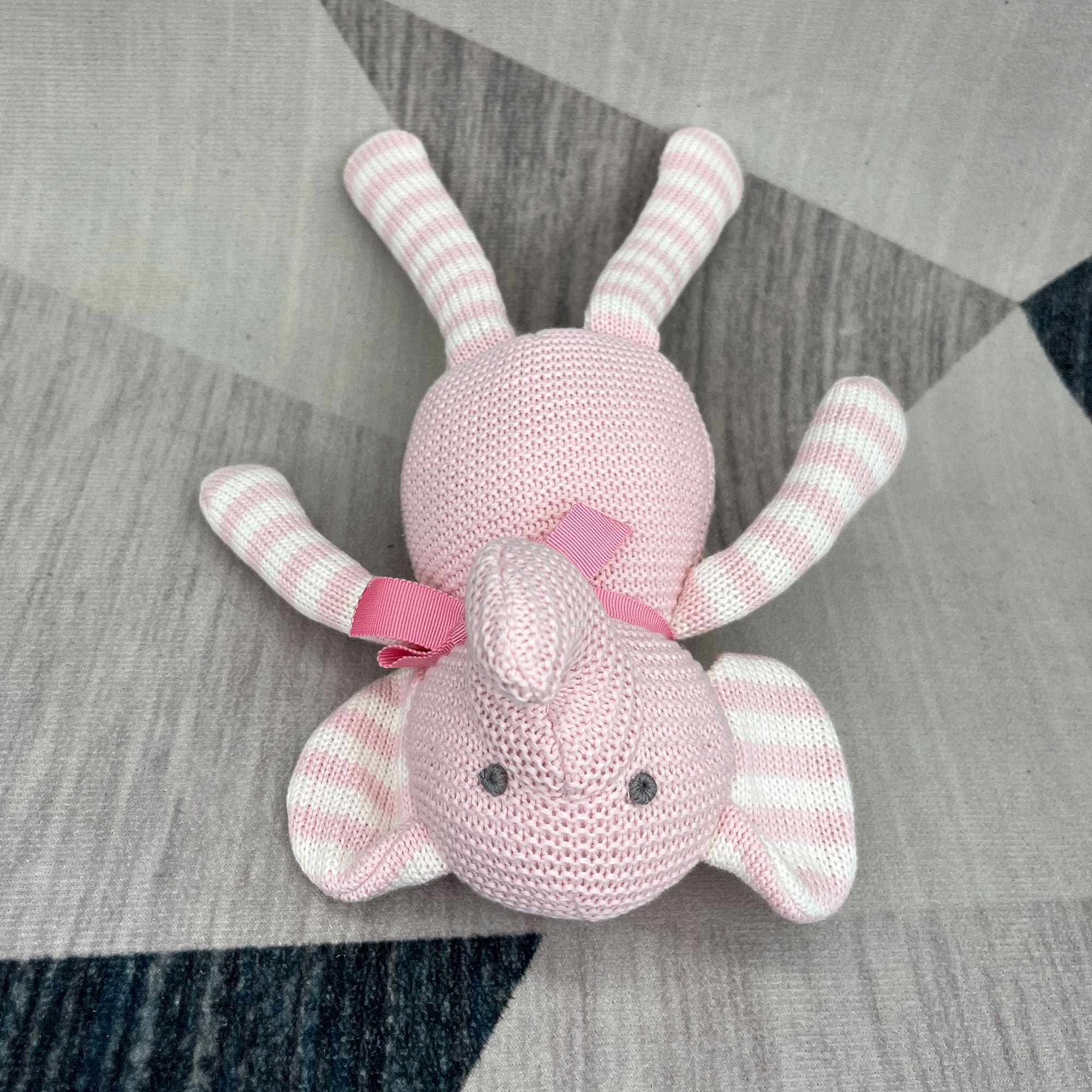 Collection infant elephant Organic Baby Toys Stuffed Animal , 7 inches pink (0-36months)