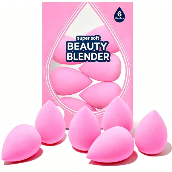 Collection makeup Sponge Set Latex Free and High-definition Set of 6 makeup Wonder blender For Powder Cream and Liquid, Super Soft Wonder Beauty Cosmetic