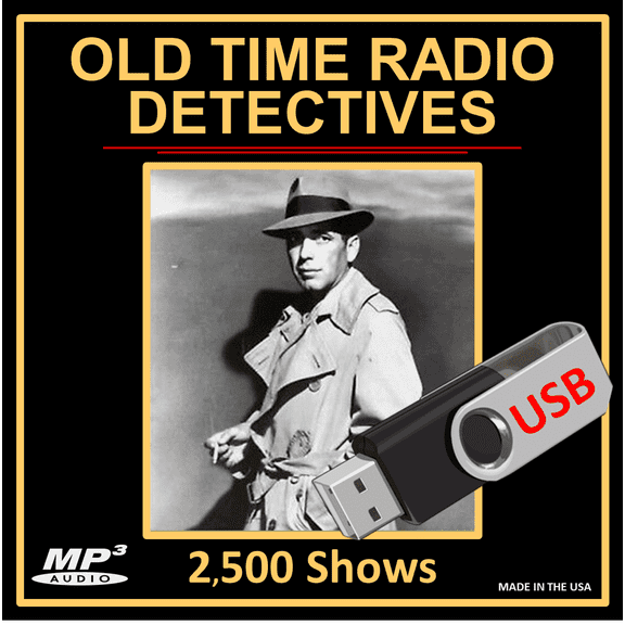 Collection of 2,500 Best Old Time Radio Detective Shows in MP3 [USB Flash Drive]