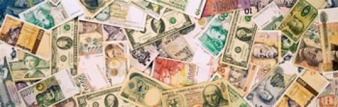 Collection of currencies of various countries Canvas Art - Panoramic Images (18 x 6)