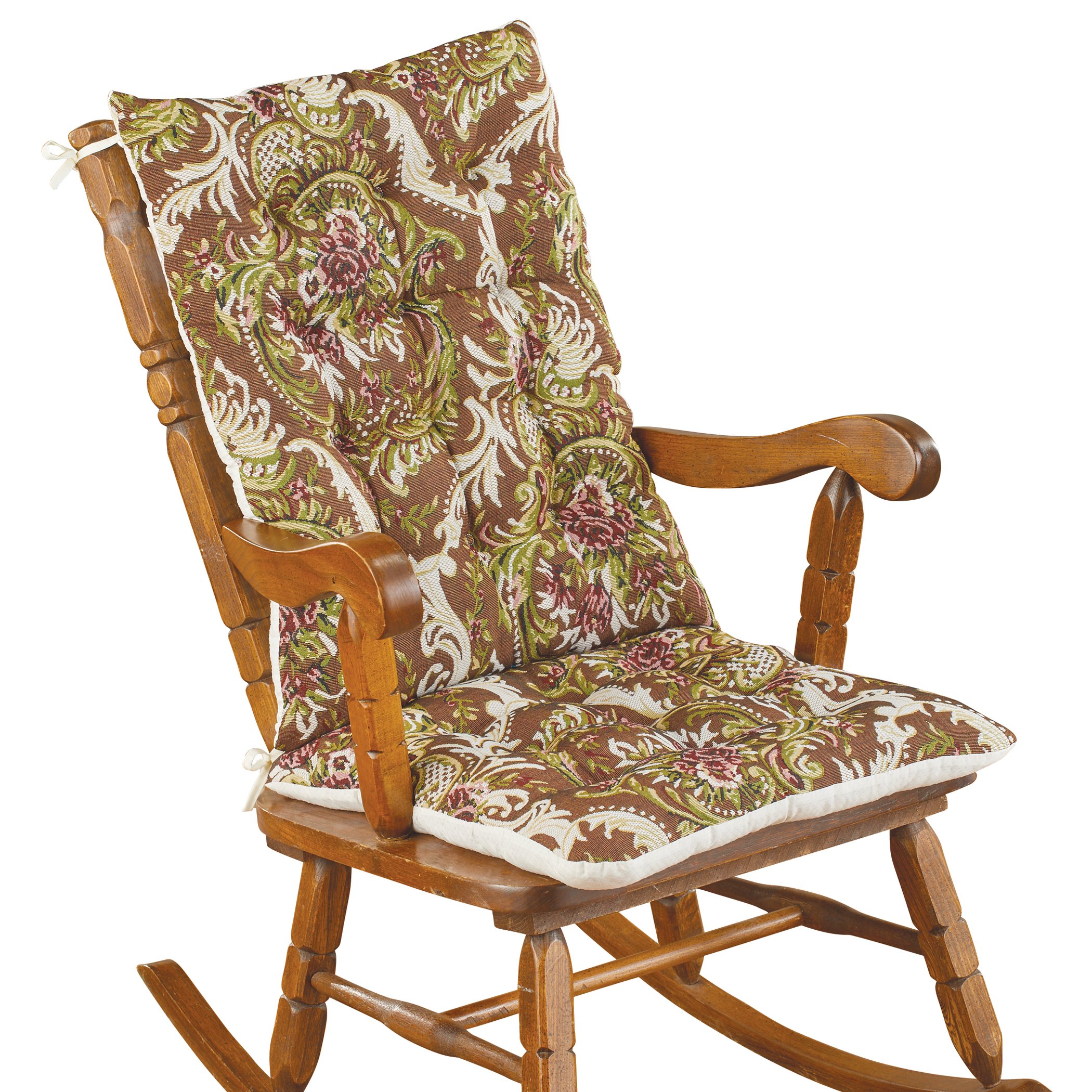 Collections Etc 2Piece Tapestry Rocking Chair Cushions
