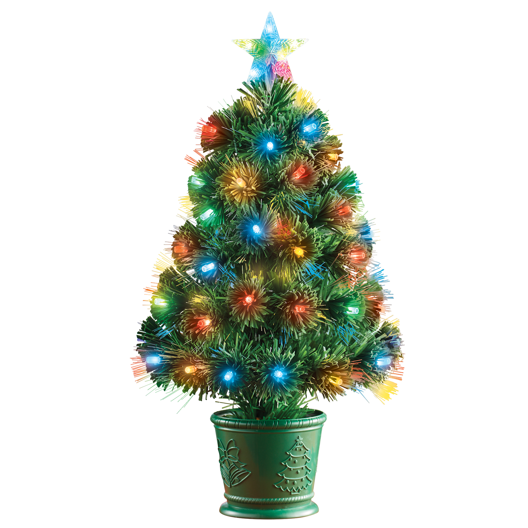 ALEKO Fiber Optic Artificial Christmas Tree with Multicolored Lights