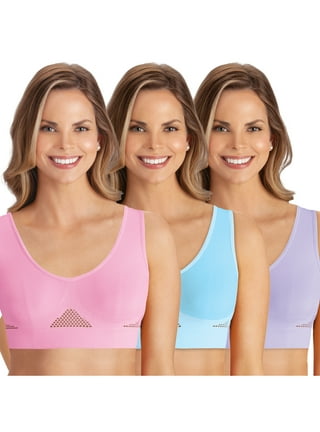 TMOYZQ 5 Pcs Sports Bras for Women, Plus Size Full-Coverage T-Shirt Bra  Ribbed Seamless Comfort Breathable Moisture-Wicking Underwear Removable  Cups