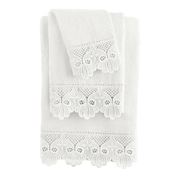 Collections Etc 3-Piece Macram� Laced Bathroom Towel Set