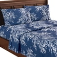 thumbnail image 1 of Collections Etc 4-Piece Foliage Bed Sheets and Pillowcases Set | Graceful Branch Design | Fitted Sheet, Flat Sheet, Pillowcases | Machine Wash, Polyester, 1 of 3