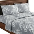 thumbnail image 1 of Collections Etc 4-Piece Foliage Bed Sheets and Pillowcases Set | Graceful Branch Design | Fitted Sheet, Flat Sheet, Pillowcases | Machine Wash, Polyester, 1 of 5